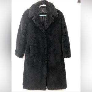 **SOLD** Noless Faux Fur Coat Women's Winter Long Jacket Small Black Teddy